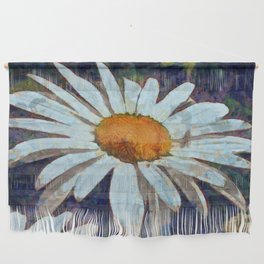 Marguerite Daisy with Winged Insects Floral Art Wall Hanging