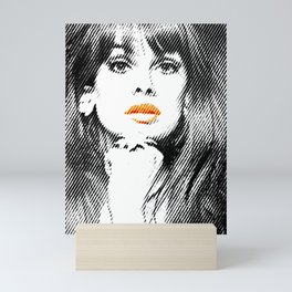 Halftone lips Mini Art Print