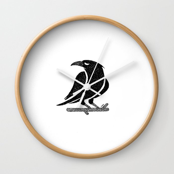 Ominous Raven Wall Clock