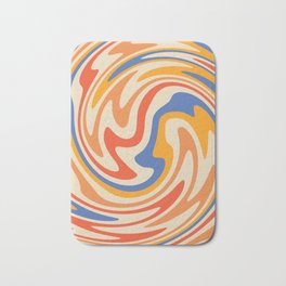 70s Retro Swirl Color Abstract 2 Bath Mat