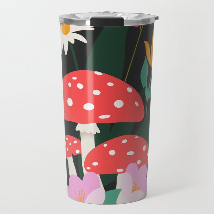 Midnight Mushrooms Travel Mug
