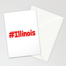 "#Illinois " Cute Design. Buy Now Stationery Card