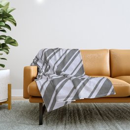 [ Thumbnail: Dim Grey and Lavender Colored Lines Pattern Throw Blanket ]