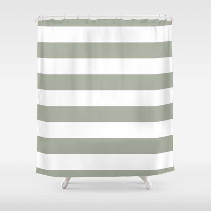 grey and green shower curtain