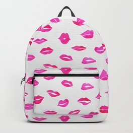 Hot Pink Lips Backpack | Hot Lips, Hot Pink, Kiss, Pink, Modern, Romance, Valentines Day, Painting, Pattern, Valentine 