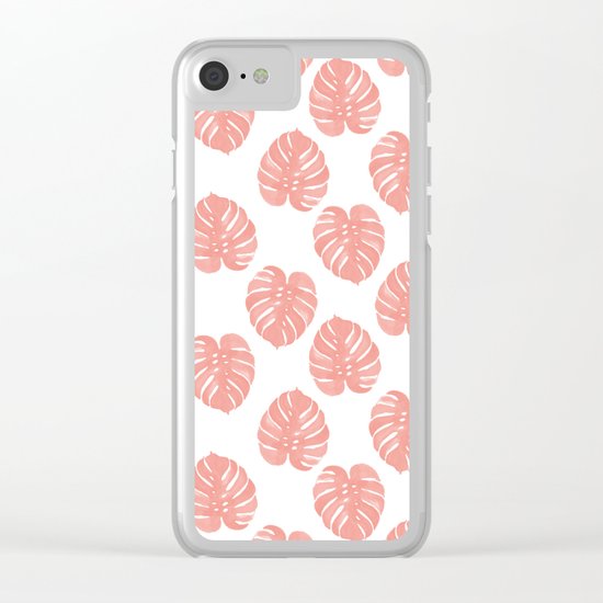 Monstera house plant minimal watercolor painting trendy gifts for anyone leaves tropical beach Clear iPhone Case