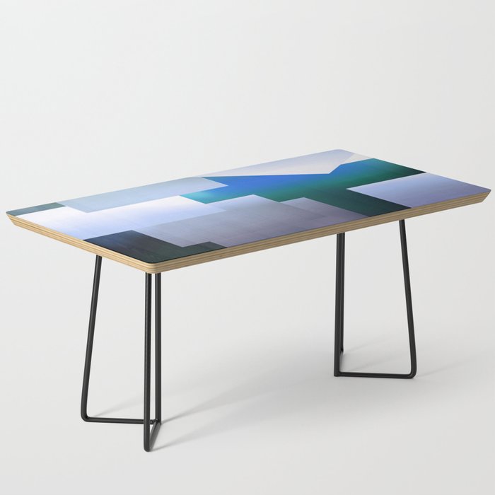 Bold Color Blocks Blue Teal Gray Coffee Table