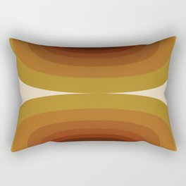 Groovy 70s Rainbow in Mustard Rectangular Pillow