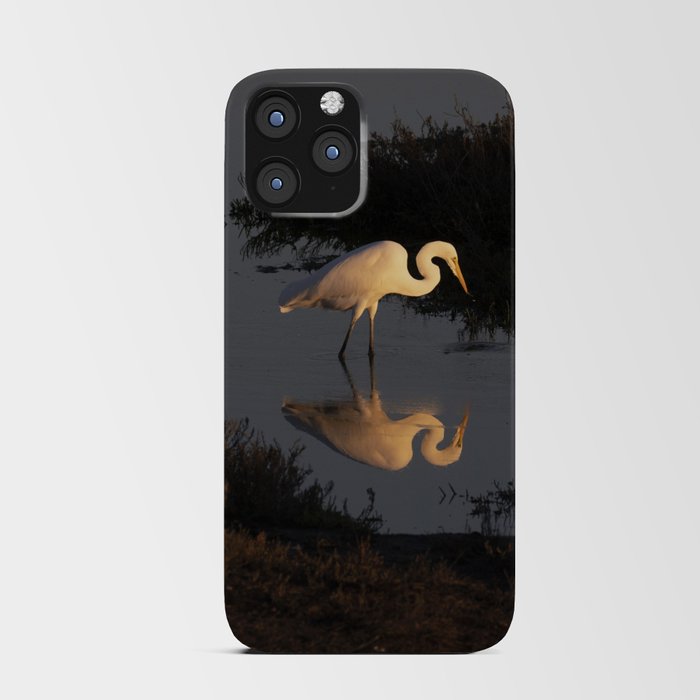 Great egret at dusk iPhone Card Case