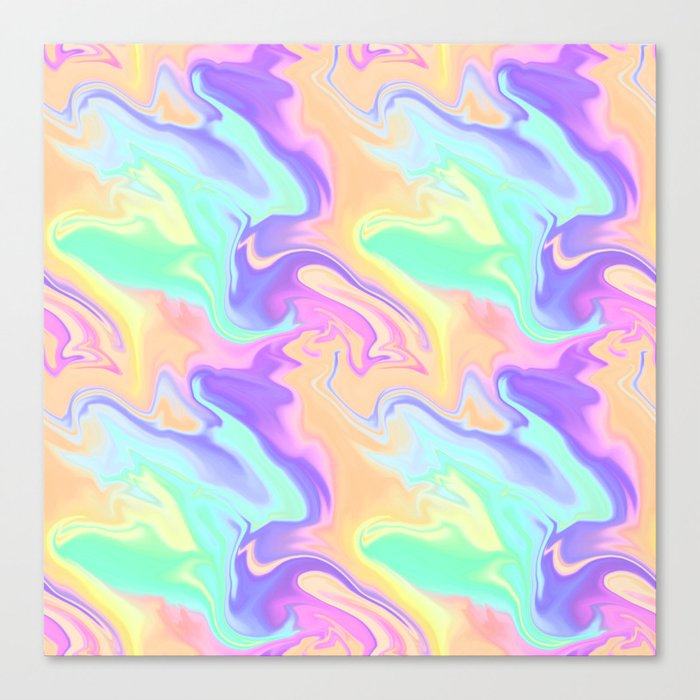 Colorful Iridescent Swirls Pattern Canvas Print