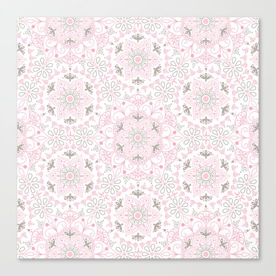 Mandala_Rose-Warm Gray Canvas Print