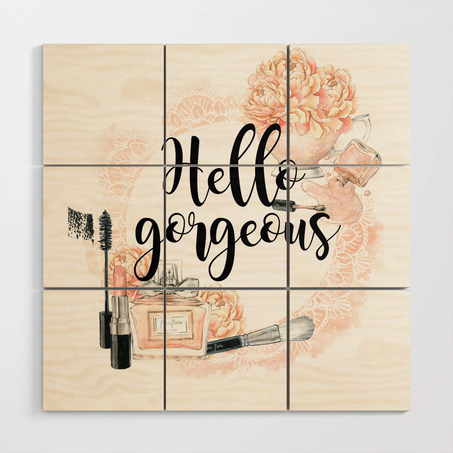 Hello Gorgeous Wood Wall Art By Peggieprints Society6