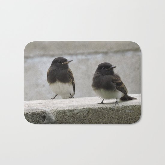 Young Black Phoebes Bath Mat