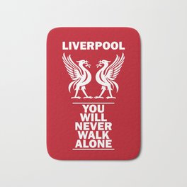 Slogan: Liverpool Bath Mat | Mohammedsalah, Liver, Mane, Robertson, Redswans, Firmino, Lfc, Salah, Graphicdesign, Digital 