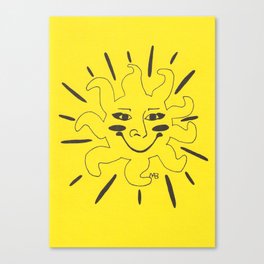 Hope Sun - Black Ink Canvas Print