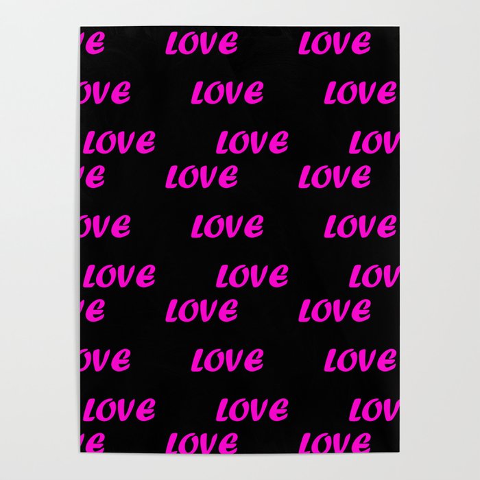 Pink And Black Trendy Modern Love Collection Poster