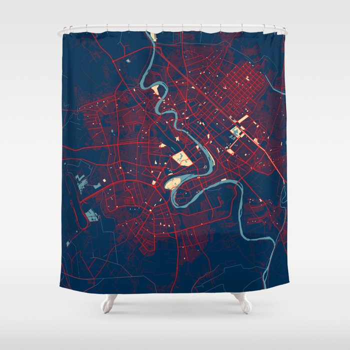 Baghdad City Map of Iraq - Hope Shower Curtain