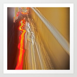 Lines of Light Art Print | Taillights, Long Exposure, Color, Highway, Digital Manipulation, Digital, Photo, Light 
