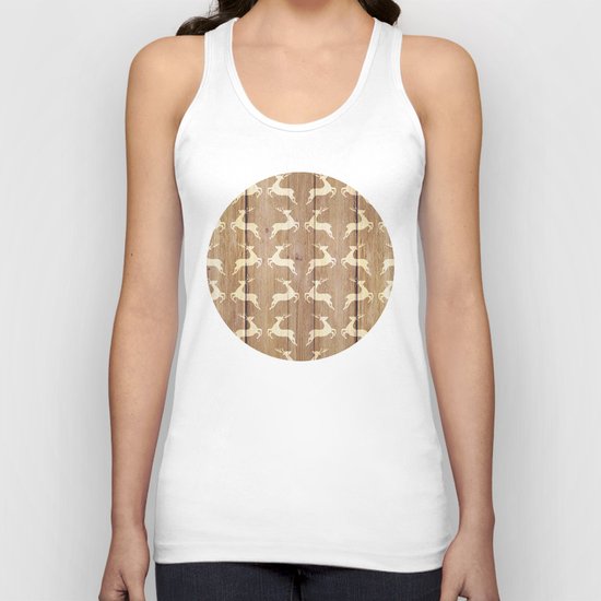 Christmas Pattern on Wood 02 Unisex Tank Top