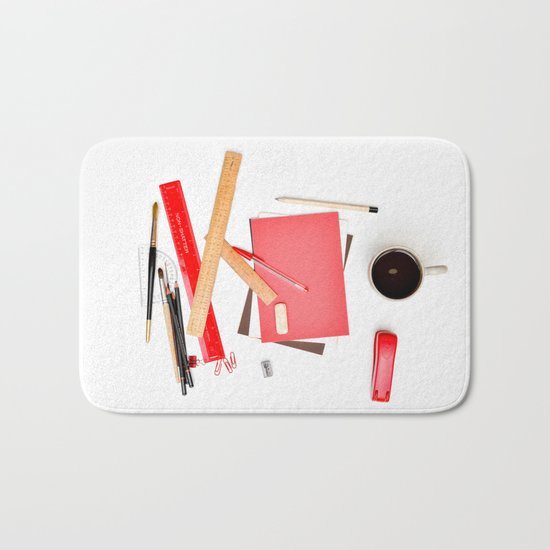 Coffee cup mug desk Bath Mat
