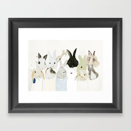 Many rabbits Framed Art Print