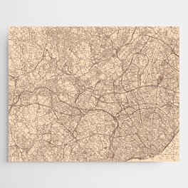Portugal, Lisbon - Retro City Map Jigsaw Puzzle