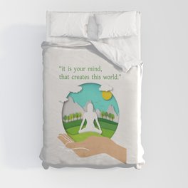 yoga in nature yoga quotes Duvet Cover