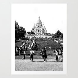 Basilika Sacré-Cœur Paris black and white photography Art Print