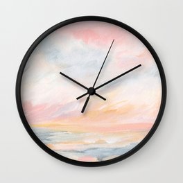 Winter Seascape - Pink Skies Wall Clock