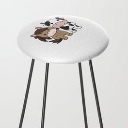 Horse Cow Animal Lovers Cute Animals For Kids Counter Stool