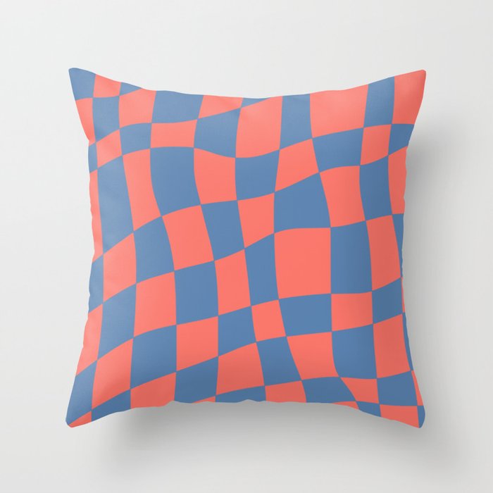 Living coral and pacific coast pantone pattern Throw Pillow