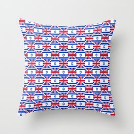 Mix of flag : Israel and uk Throw Pillow
