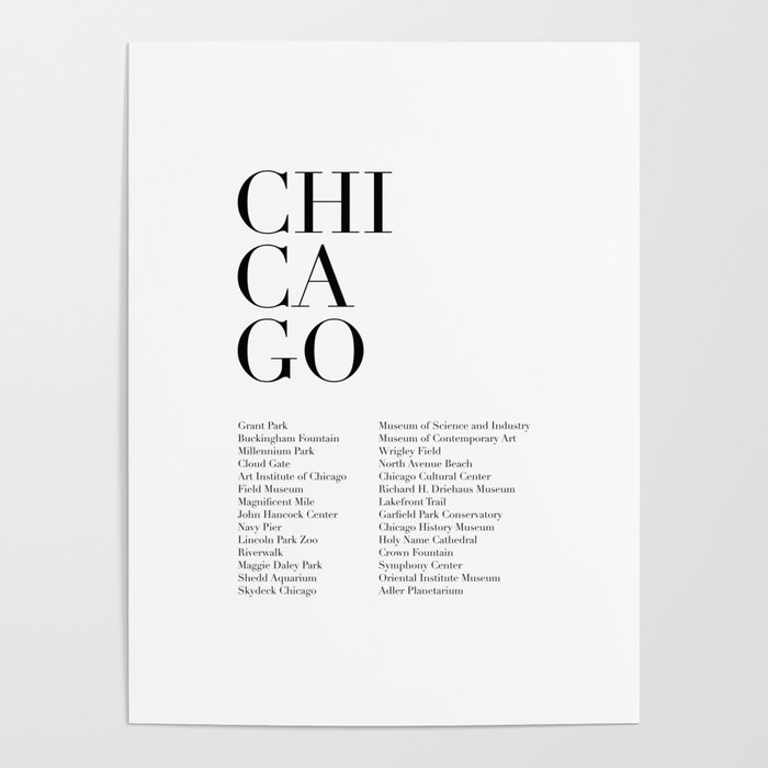 Chicago Monuments Poster