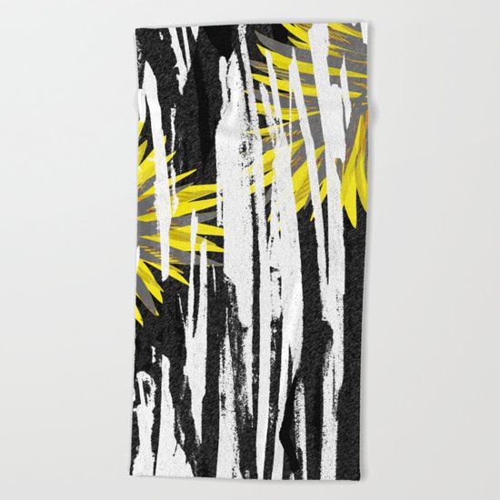 Abstract Palm Tree Leaves Design Beach Towel