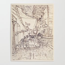 Cafe Terrace at Night (preliminary sketch) Poster