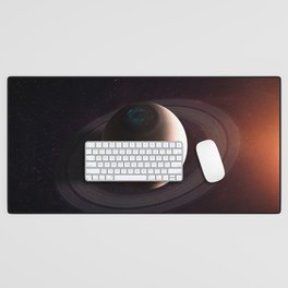 Saturn planet. Poster background illustration. Desk Mat