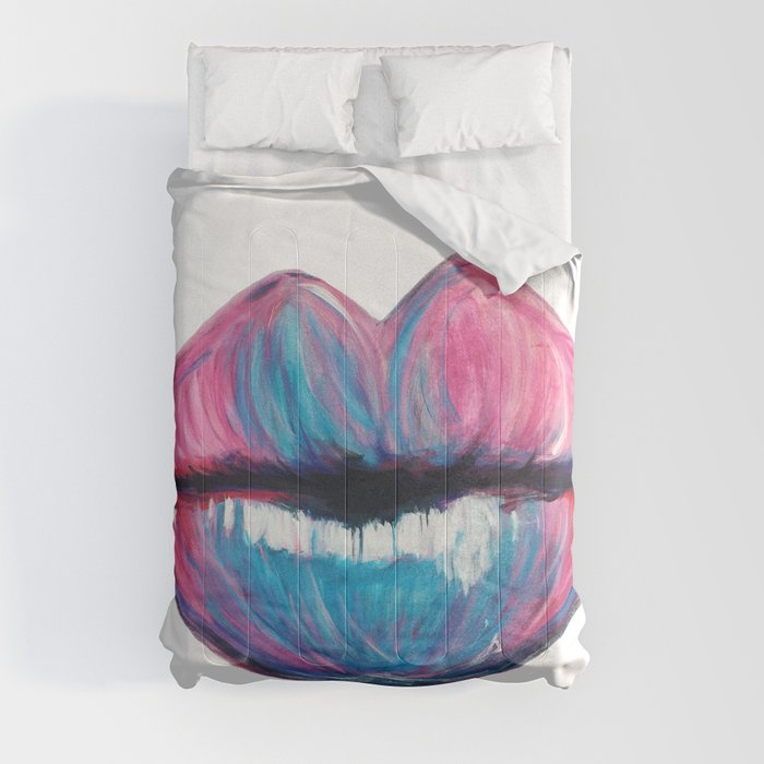 Colorful Art Lips Comforter
