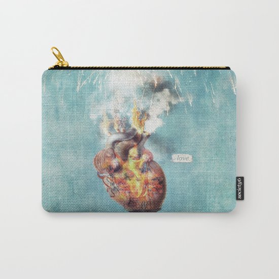 LOVE - Heart On Fire Carry-All Pouch