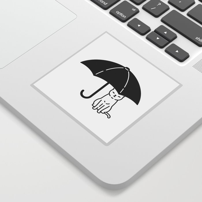 Cat & Umbrella / Type D Sticker