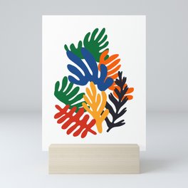 Abstract collage organic leaf shape design Mini Art Print