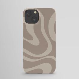 Liquid Swirl Retro Abstract Pattern in Creamy Cocoa iPhone Case