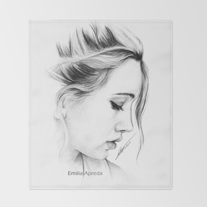 Bea Miller Pencil Sketch Throw Blanket by emiliaapreda ...