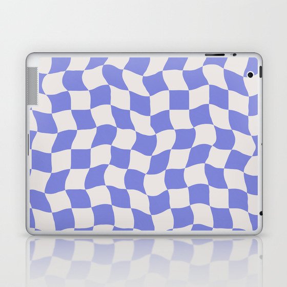Soft blue warp wavy checker Laptop & iPad Skin