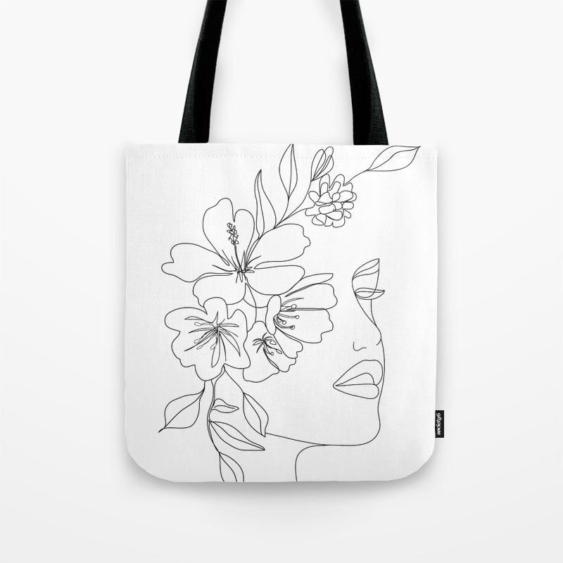 tote bolsa line art