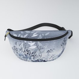 Blue Ice Flowers Fanny Pack