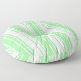 [ Thumbnail: Green & Lavender Colored Striped/Lined Pattern Floor Pillow ]