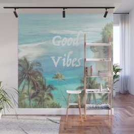 Good Vibes Beachy Palms Wall Mural