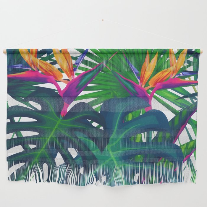 Tropical Greenery Jungle Leaves Paradise Watercolor  Wall Hanging
