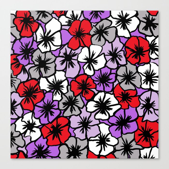 Flower Power (red purple version) Canvas Print