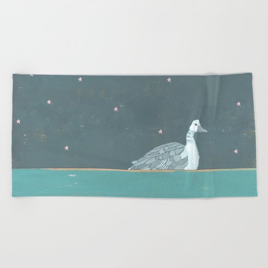 Night Swimming Beach Towel